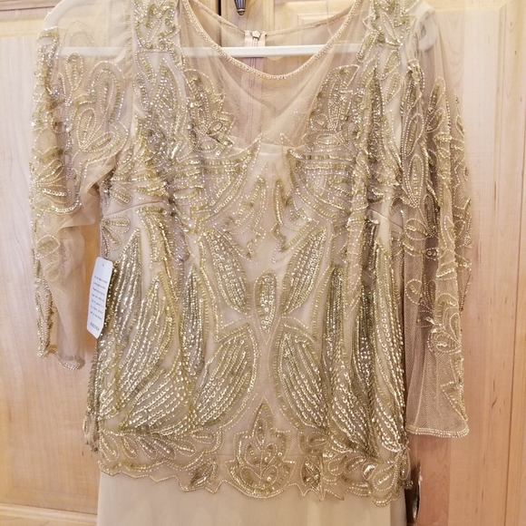 Pisarro Nights Sequined and Beaded Long Dress10 - Picture 4 of 13